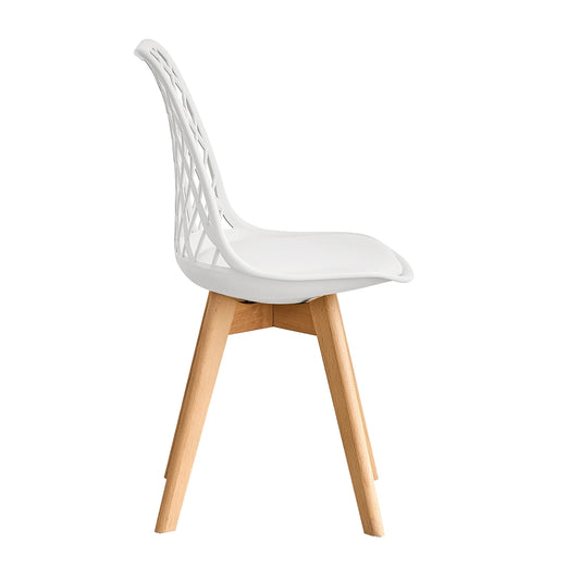 Set di 4/6 sedie da pranzo moderne con schienale in rete con gambe in legno massello e cuscini imbottiti, per sala da pranzo/camera da letto, sedia da caffè