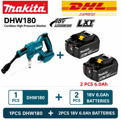 Idropulitrice Portatile a Batteria Makita DHW180 18V per Auto, Moto, Giardino e Patio - Compatibile con Batterie Makita 18V - Disponibilità EU