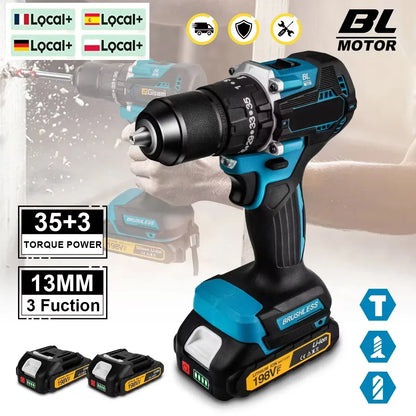 Trapano avvitatore a percussione Makita DDF487 da 13 mm, brushless, per uso domestico, 18V agli ioni di litio, con elevata coppia, compatibile con batteria Makita 18V.