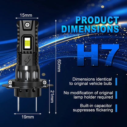 TOAUTO H4 Fari a LED 70W 30000LM H7 LED Canbus 9005 9006 H11 Lampadine per auto Faro automatico Fendinebbia 6000K 12V 24V Bianco