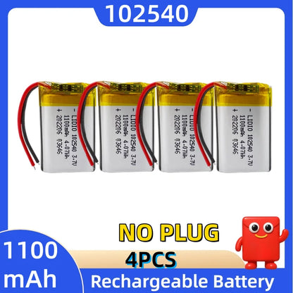 Batteria al litio 3,7 V 102540, 1100 mAh, batterie polimeriche + scheda di protezione PCB per localizzatore GPS, dispositivi MP3/MP4, batteria ricaricabile.