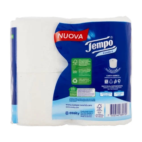 4 rotoli di carta igienica Tempo Comfort, 4 maxi rotoli