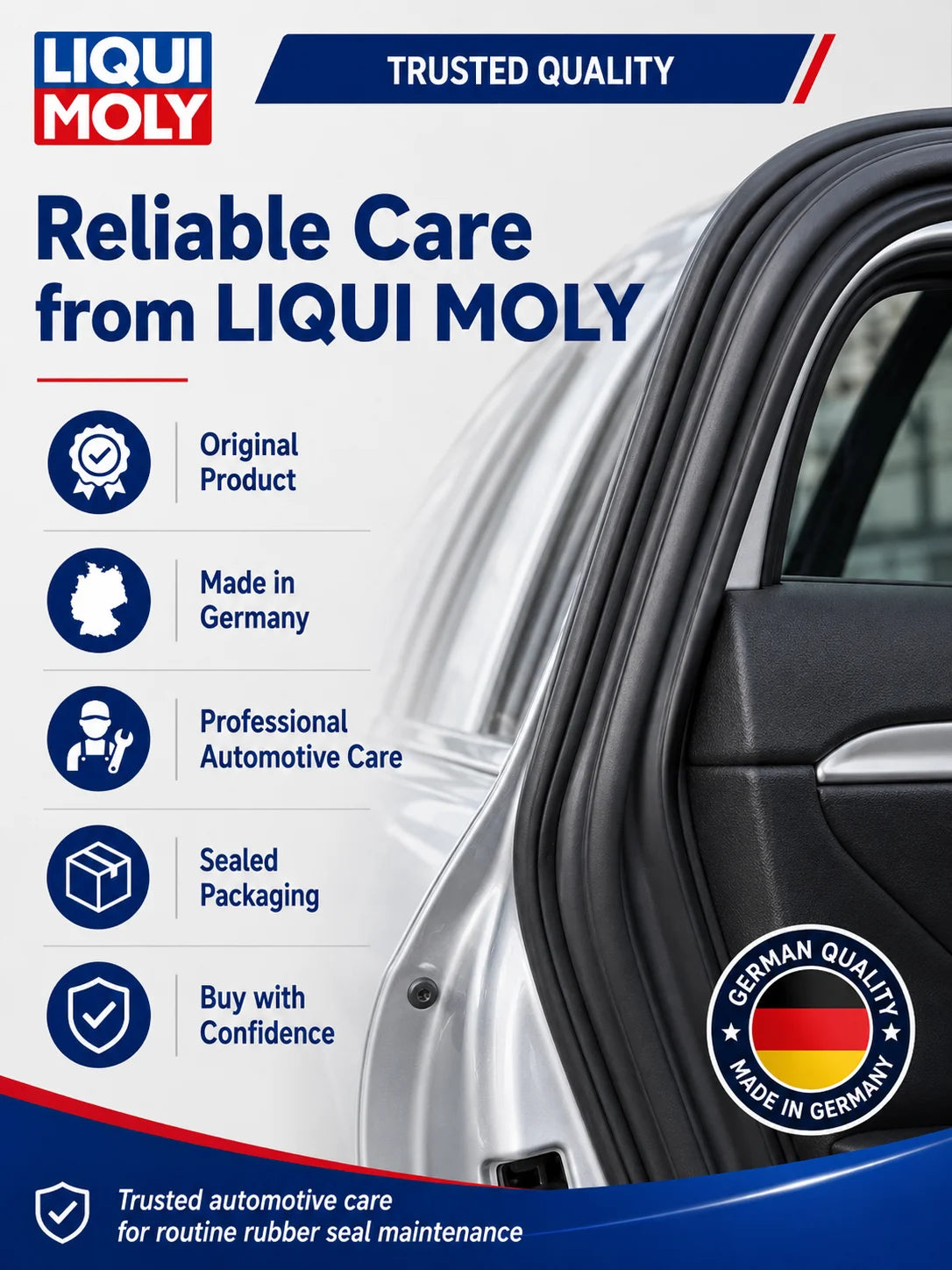 LIQUI MOLY 21926 Stick per la Cura della Gomma 75ml Senza Silicone, Protettore Antigelo per Guarnizioni di Porte, Finestrini e Tettuccio Auto