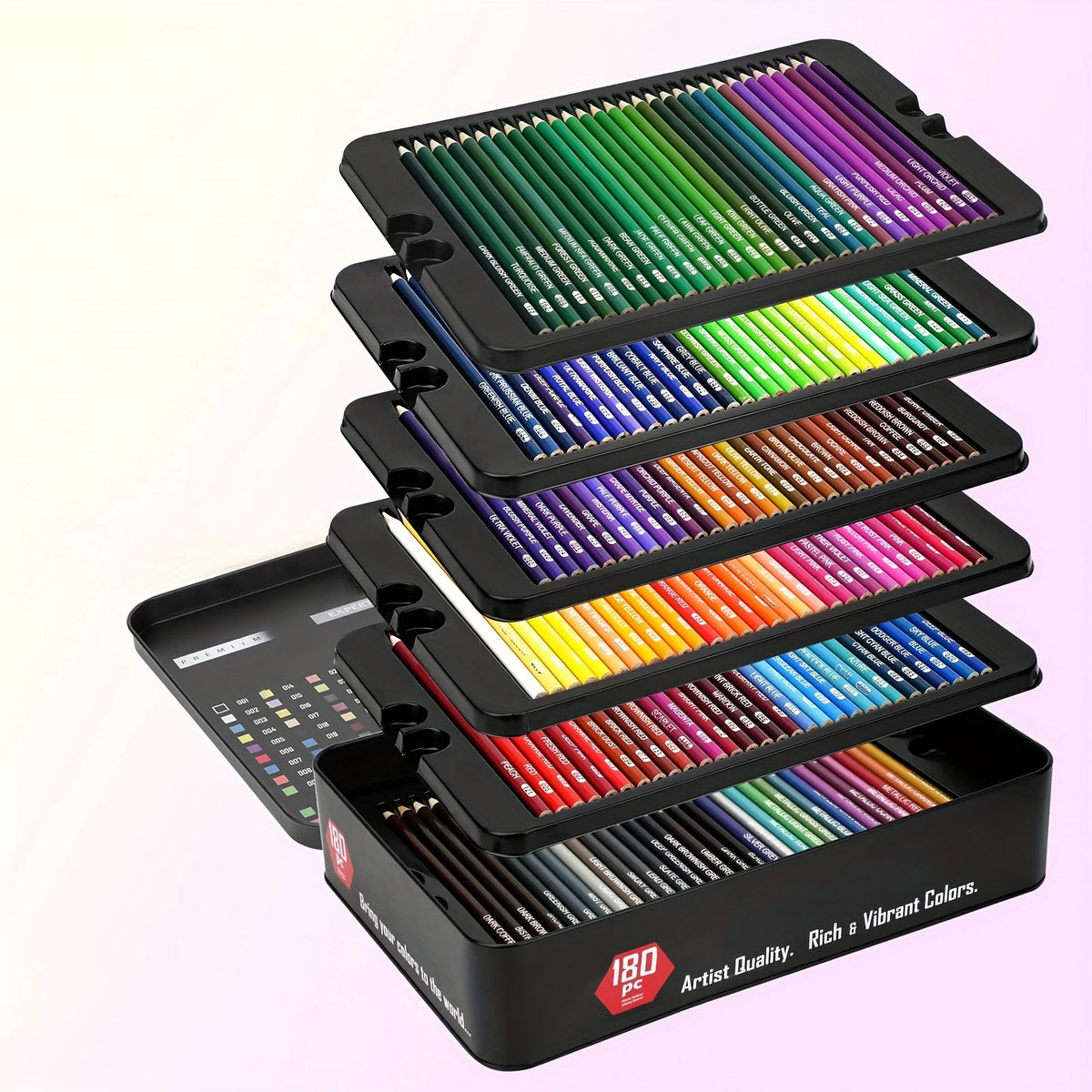 Set di Matite Colorate Professionali 72/120/180/260 Colori, Matite a Olio Non Tossiche per Disegno Artistico e Colorazione
