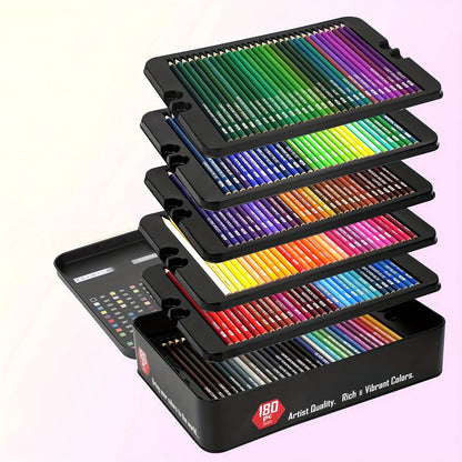 Set di Matite Colorate Professionali 72/120/180/260 Colori, Matite a Olio Non Tossiche per Disegno Artistico e Colorazione