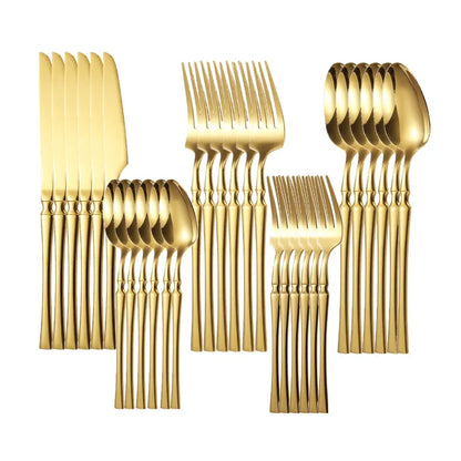Set di posate in acciaio inossidabile da 30/40/60 pezzi, coltello, forchetta, cucchiaio da caffè, stoviglie, lavabili in lavastoviglie
