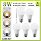 Set di 5 Lampadine LED E27 da 20W, 18W, 15W, 12W, 10W, 9W, 8W, AC220V, Potenza Reale, A60 A80, per Soggiorno e Casa
