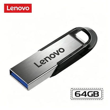 Chiavetta USB 3.0 ad alta velocità Lenovo - Chiavetta portatile in metallo, disponibile in diverse capacità: 256 GB, 1 TB, 128 GB, 64 GB, 512 GB, per l'archiviazione di dati.