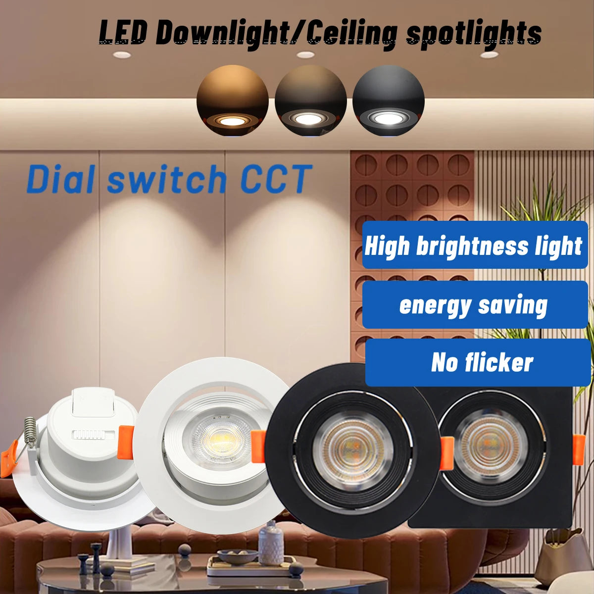 4-20 pezzi 3 CCT LED plafoniera 3000K 4000K 6500K pieghevole da incasso per la casa camera da letto bagno soggiorno illuminazione Lamparas Led