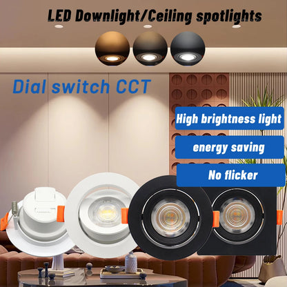 4-20 pezzi 3 CCT LED plafoniera 3000K 4000K 6500K pieghevole da incasso per la casa camera da letto bagno soggiorno illuminazione Lamparas Led