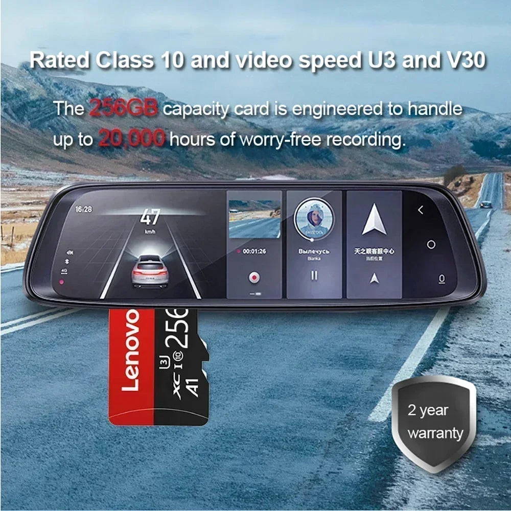 Scheda di memoria SD Lenovo ad alta velocità, 1 TB, 512 GB, scheda di memoria flash TF, 128 GB, 64 GB, classe 10, U3, per registrazione in 4K, resistente agli urti, per fotocamere, tablet e console.