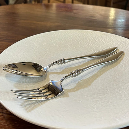 Set di posate per bistecche in acciaio inossidabile 304 di alta qualità, 6 pezzi, coltello, forchetta e cucchiaio creativi e rinforzati, stoviglie per hotel e ristoranti