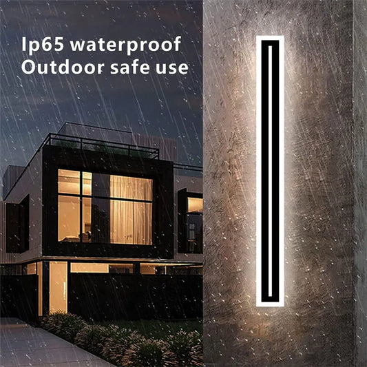 Lampada da parete lunga a LED per esterni impermeabile IP65 apparecchi di illuminazione a parete in alluminio per veranda Villa 110V 220V Sconce