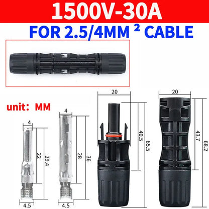 10/50/100 set connettore solare spina 30A 50A 1500V per connettore pannello solare resistente ai raggi UV Cina continentale cavo MC 2.5/4/6mm2
