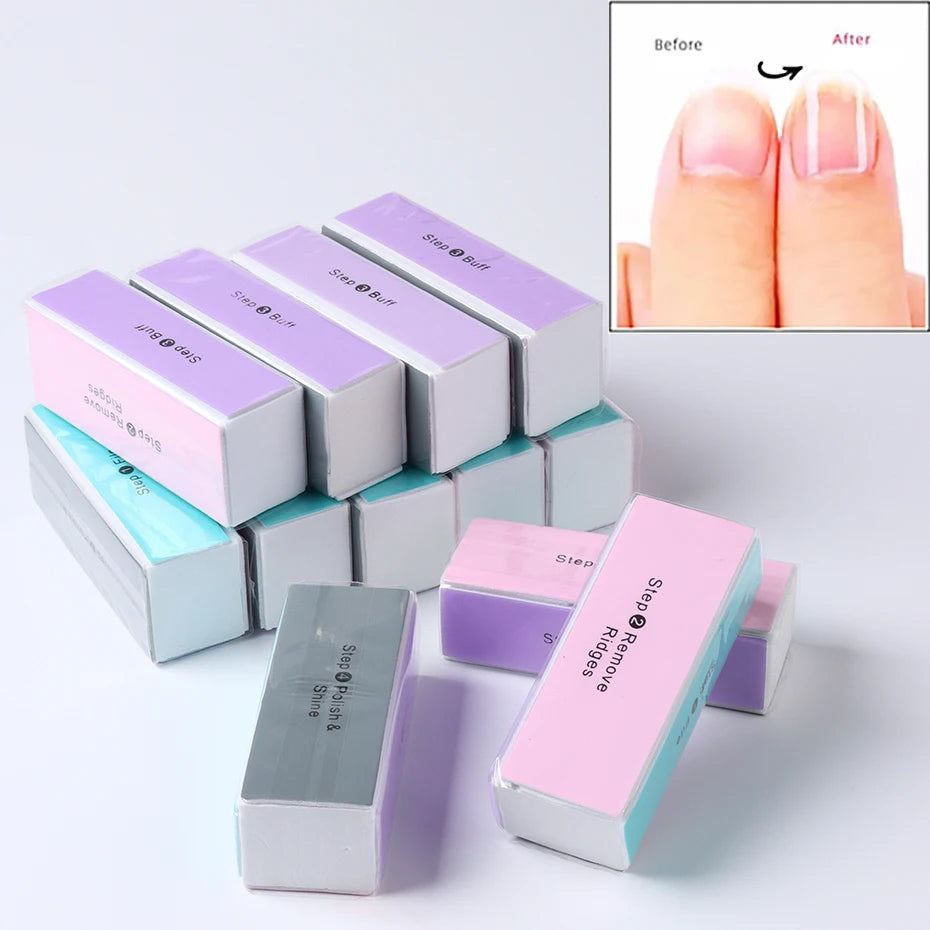 Tamponi per unghie in spugna a 4 lati Blocco per levigatura colorato Levigatura Lucidatura Lima per unghie Strumento professionale per manicure per unghie su 4 lati