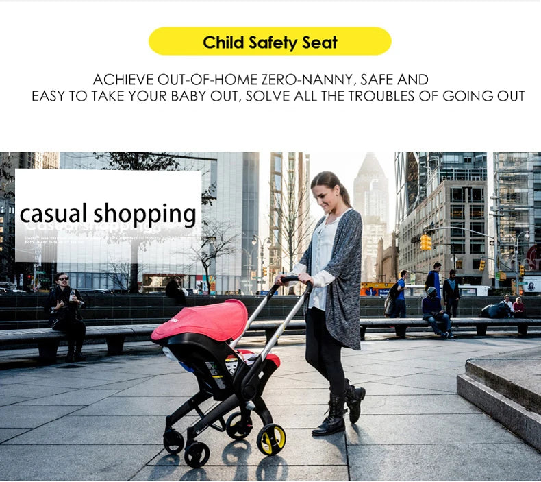 Passeggino 3-in-1 per Neonati, Sistema da Viaggio con Sedile Auto Rimovibile, Telaio in Alluminio Leggero e Ammortizzazione degli Urti, per Bambini da 0 a 4 Anni