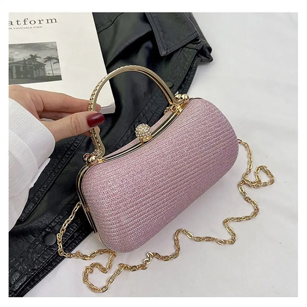 Borsa da sera da donna con perline da sposa Borsa da pranzo Borse a tracolla a catena Elegante pochette con strass Borsa da sera a forma di uovo