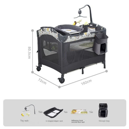 Culla per neonati 3 in 1, lettino da affiancare al letto, box portatile da viaggio con fasciatoio e giocattoli