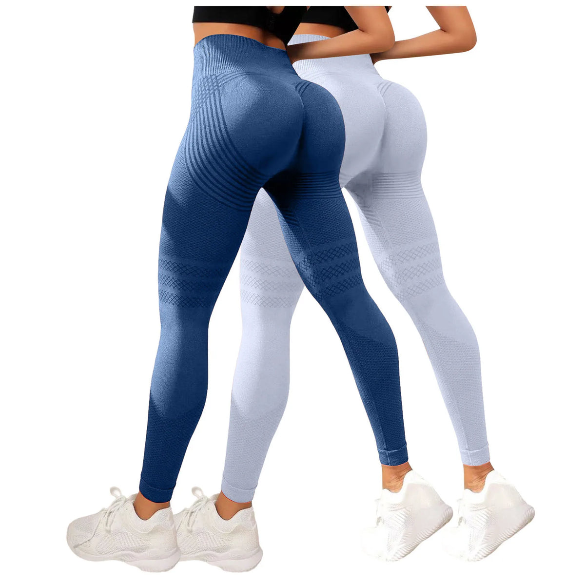 Leggings Modellanti Anti-Cellulite 2 Pezzi, Compressione 3D, Vita Alta, Senza Cuciture, Push-Up, Opachi, Pantaloni Sportivi per Yoga e Fitness