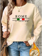 Pullover da donna a maniche lunghe con collo rotondo stampato, comodo e caldo, moda casual autunno e inverno
