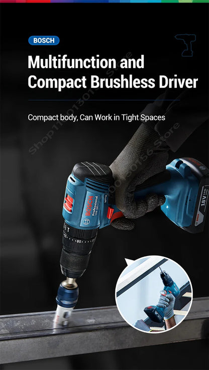 BOSCH GSB 185-LI Trapano avvitatore a percussione senza fili Brushless 18V, Avvitatore elettrico multifunzione, Utensili elettrici GSB185-LI