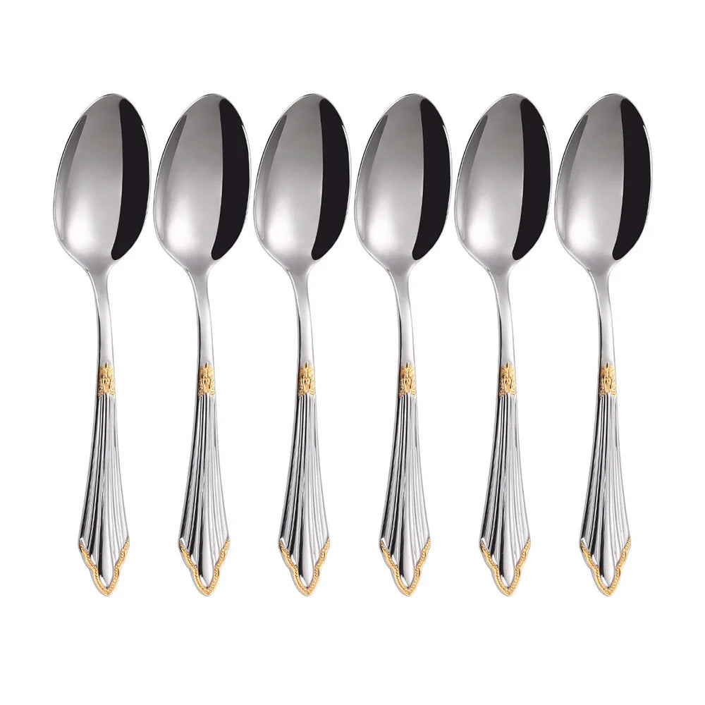 Set di 6 cucchiai da tavola da 6 cucchiai da zuppa in acciaio inossidabile Set di cucchiai da zuppa Royal 6 pezzi per cucina/casa/ristorante