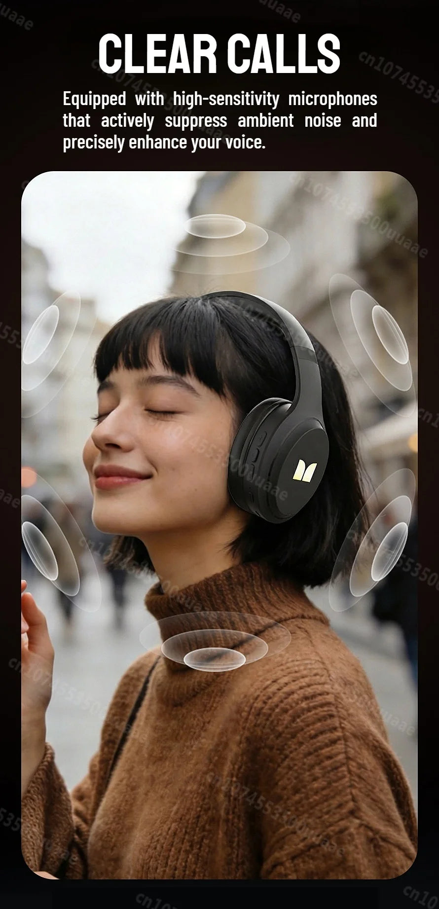 Cuffie Bluetooth 6.0 Monster N21 con Doppia Modalità EQ, Auricolari Stereo Immersivi, Pieghevoli Over-Ear, con Microfono, Cablate/Wireless