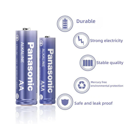 Batterie alcaline Panasonic AA/AAA da 1,5 V, adatte per fotocamere digitali, torce elettriche, lettori CD, mouse wireless, ecc.