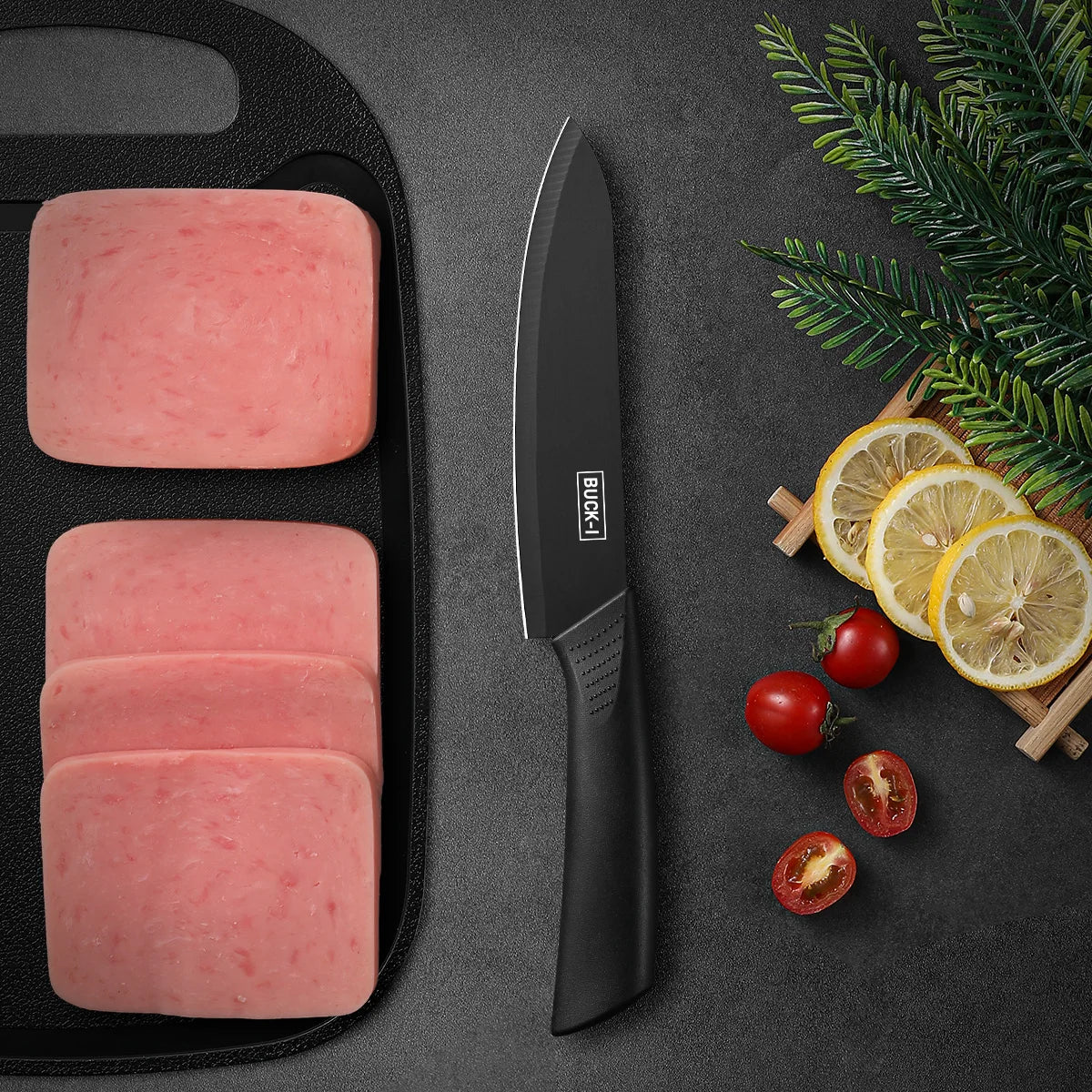 Set di coltelli da cucina, compresi mannaia, coltello da chef e coltello da frutta, con ceppo portacoltelli, adatto per sbucciare carne e verdure