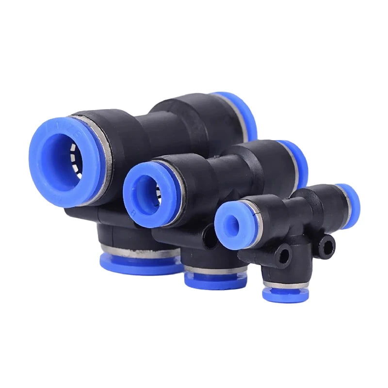 10 pz. Connettore pneumatico PE PEG, raccordo rapido a T riduttore a 3 vie, tubo in plastica, connettore per tubo da 4/6/8/10/12 mm