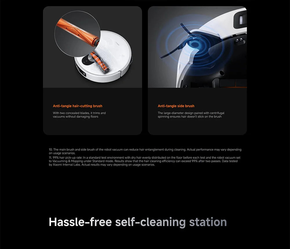 Versione Globale Xiaomi Robot Vacuum 5 Pro Video HD Chiamate Unidirezionali Aspirazione 20000Pa Aspirapolvere Anti-groviglio Senza Problemi Stazione Base Autopulente Mop Estensibile e Spazzola Laterale Controllo Intelligente