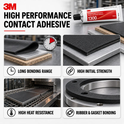 Adesivo Professionale 3M 1300 per Guarnizioni in Neoprene, Colla a Contatto ad Alta Resistenza per Riparazioni Automobilistiche e Industriali