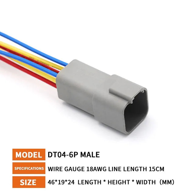 KERE 5/20/100Set DT06 serie 2/3/4/6/8 core12pin connettore elettrico impermeabile presa di corrente con cablaggio da 15cm