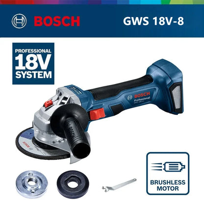 ‌ Smerigliatrice Angolare a Batteria Bosch GWS 18V-8 18V Li-ion Brushless, Utensile Elettrico per Taglio, Levigatura e Lucidatura