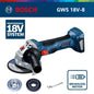 ‌ Smerigliatrice Angolare a Batteria Bosch GWS 18V-8 18V Li-ion Brushless, Utensile Elettrico per Taglio, Levigatura e Lucidatura