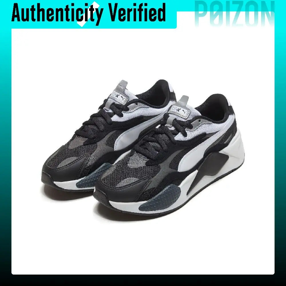 Scarpe casual PUMA RS-X, modello unisex, altezza bassa, colore nero/bianco, 371570-13.