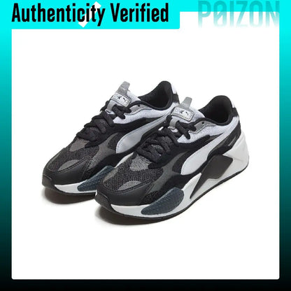 Scarpe casual PUMA RS-X, modello unisex, altezza bassa, colore nero/bianco, 371570-13.