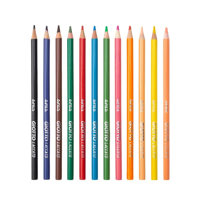 12 pezzi/scatola matite colorate in legno Kawaii bambini disegni matita rotonda d'arte non tossica per materiale scolastico per studenti