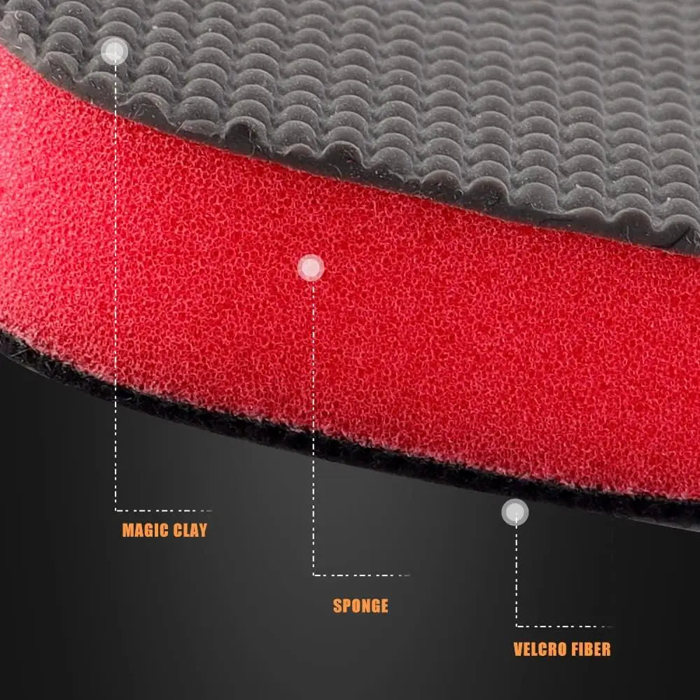 SPTA 1 Set di applicatori per clay bar di media durezza, 1 tampone impugnabile e 1 applicatore per clay bar, per lucidatrice rotativa DA per detailing auto