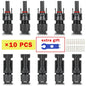 600/400/200/100/40/20/10 pezzi Kit connettori solari fotovoltaici 1000V 30A Connettori Solor da pannello per cavo fotovoltaico/MC 2,5/4/6mm2