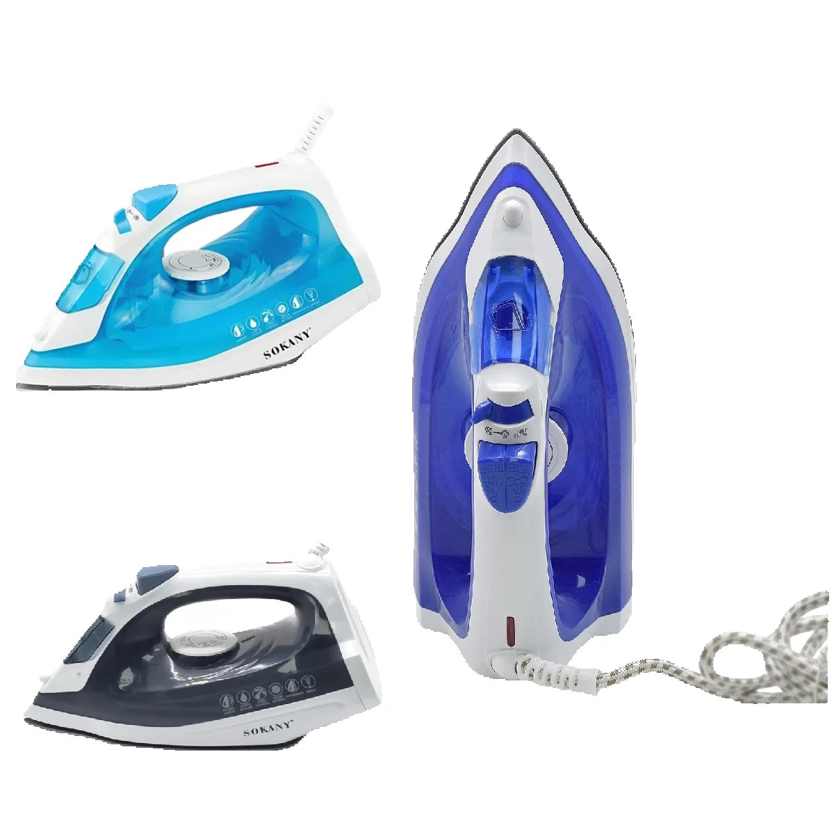 Ferro da Stiro a Vapore Elettrico per Vestiti 1600W, Temperatura Regolabile, Funzione Spray e Vapore Potenziato, Piastra Antiaderente, Serbatoio Acqua da 220 ml, Stiratura Rapida per Casa