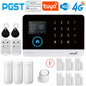 Sistema di allarme domestico PGST, 4G, WIFI, GSM, allarme di sicurezza, antifurto con sensore di movimento per porte, controllo tramite l'app Tuya Smart, compatibile con