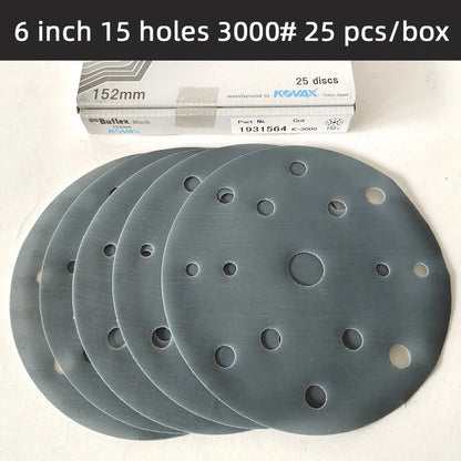 25 pezzi KOVAX carta morbida opaca da 6 pollici autoadesiva floccata carta vetrata rotonda 150mm vernice per auto superficie bellezza lucidatura