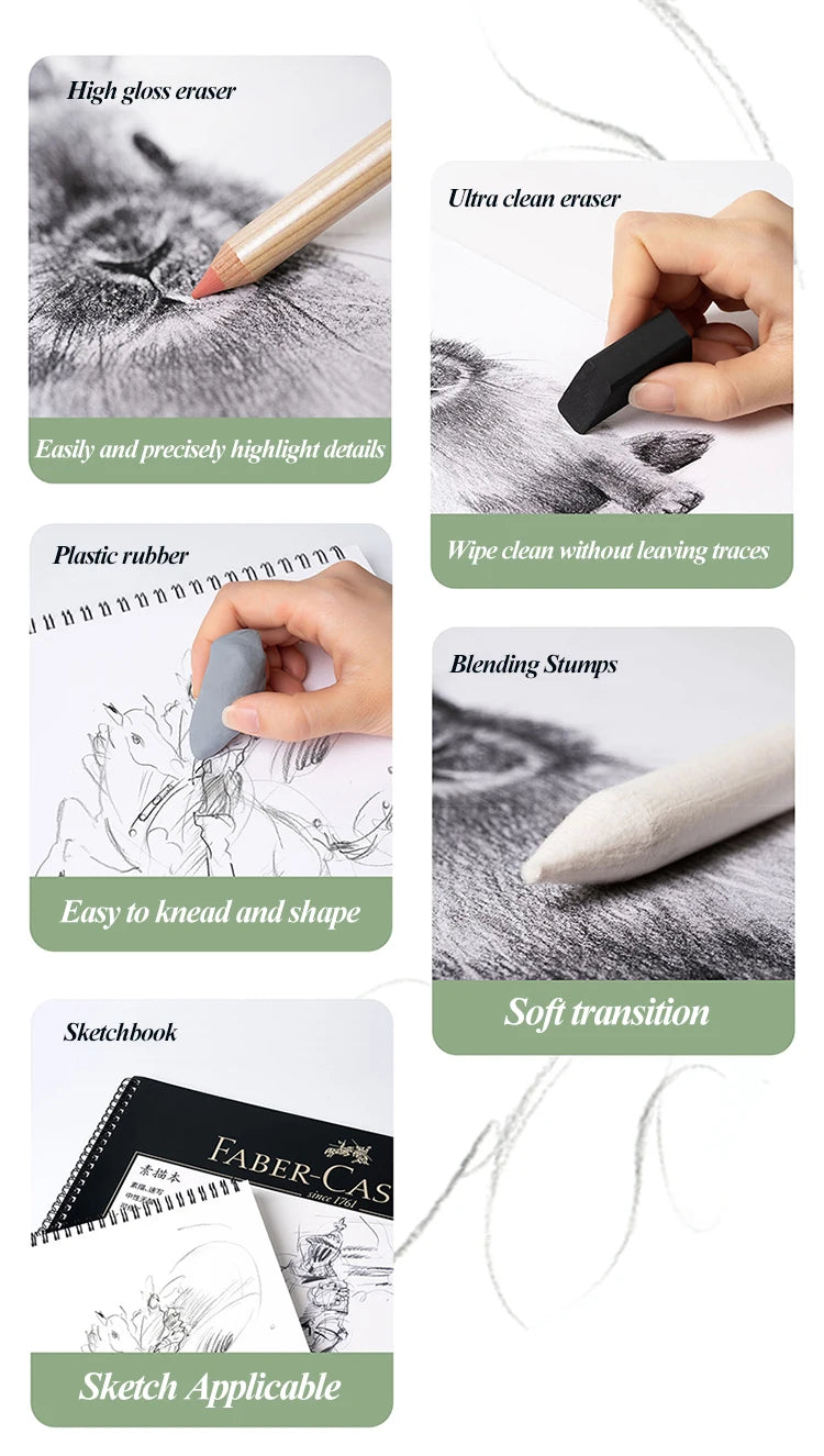 Faber-Castell 8/12pcs Set Matte Sketch Pencil Art Graphite per schizzo Black Lead Writing Drawing matite di grafite forniture