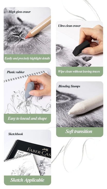 Faber-Castell 8/12pcs Set Matte Sketch Pencil Art Graphite per schizzo Black Lead Writing Drawing matite di grafite forniture