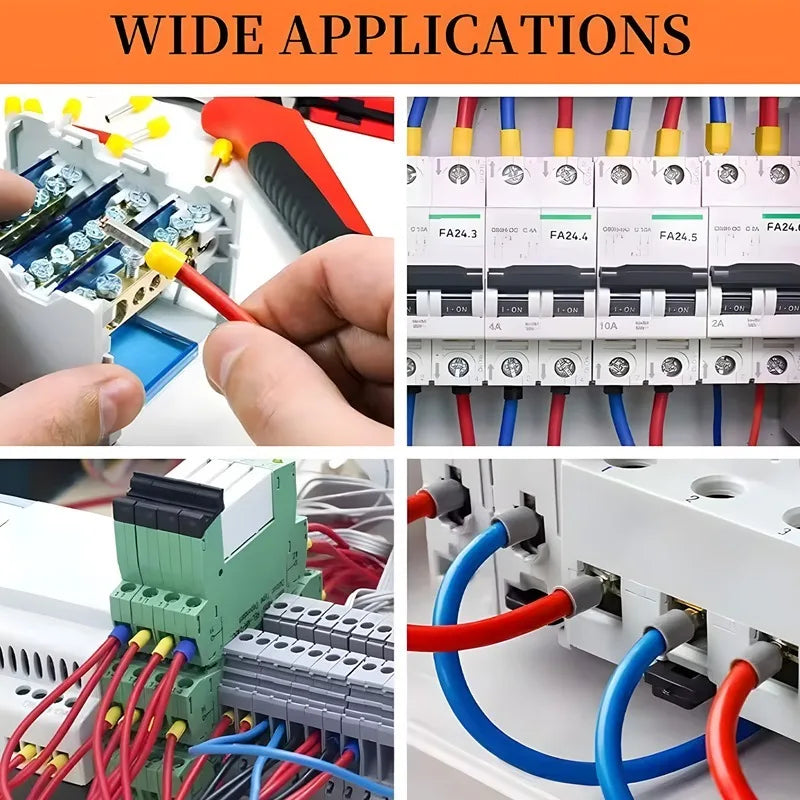 Connettori per cavi elettrici all'ingrosso, scatola di terminali a crimpare a freddo, set di giunzioni per cavi, terminali tubolari a crimpare per cablaggio fai-da-te