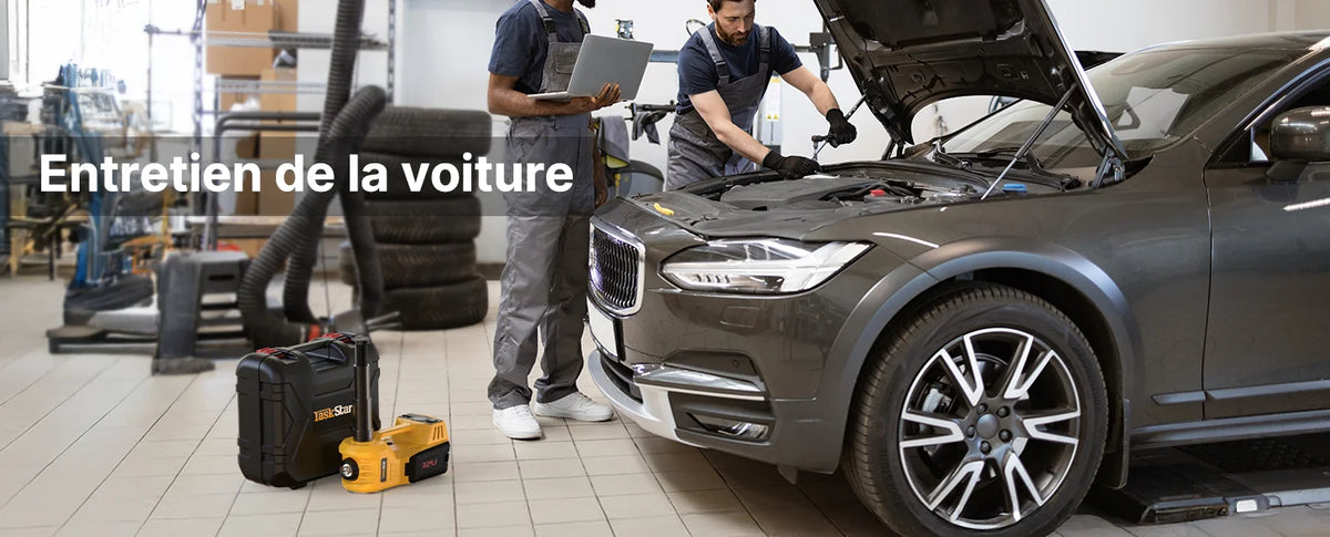 Martinetto Elettrico per Auto Taskstar 5T, Sollevatore Idraulico Elettrico con Gonfiatore Integrato 12V, Cambio Gomme con Luce LED per Berlina SUV Camion