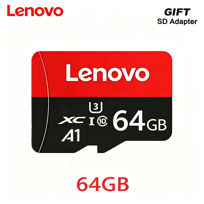 Scheda di memoria SD Lenovo ad alta velocità, 1 TB, 512 GB, scheda di memoria flash TF, 128 GB, 64 GB, classe 10, U3, per registrazione in 4K, resistente agli urti, per fotocamere, tablet e console.