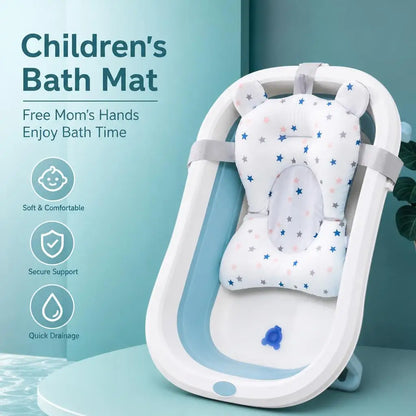 Tappetino pieghevole per il bagnetto del bambino, antiscivolo, morbido, con cuscino per il corpo, cuscino per la vasca da bagno, protezione per la doccia, ideale per neonati da 0 a 12 mesi, seggiolino da bagno con motivo a ca
