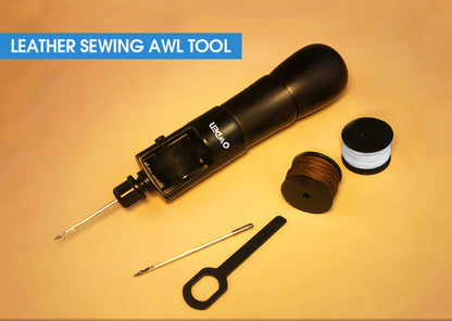 OWDEN Strumento per punteruolo per cucire in pelle con filo per cucire e ago Strumenti per calzolaio Strumento per punteruolo per punture Kit per cucito in pelle con cuciture veloci